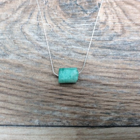 Amazonite choker, Sterling Silver, throat chakra, healing jewelry, crystal - Picture 3 of 8
